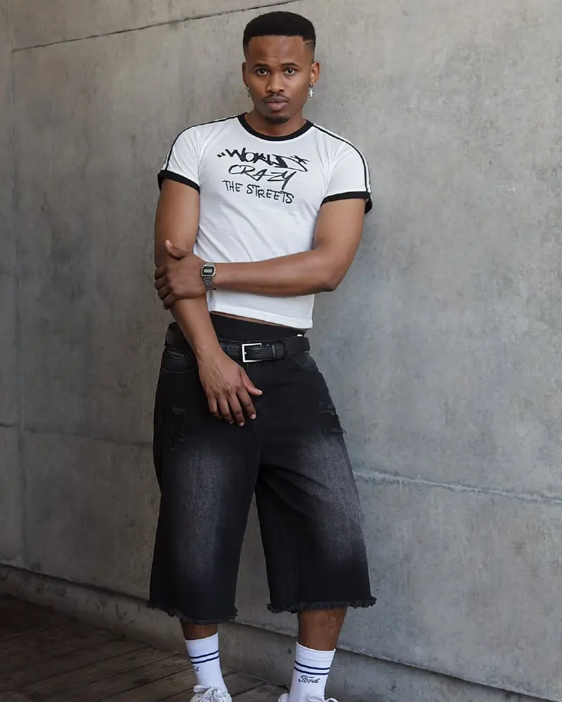 Ringer Tee and Long Shorts