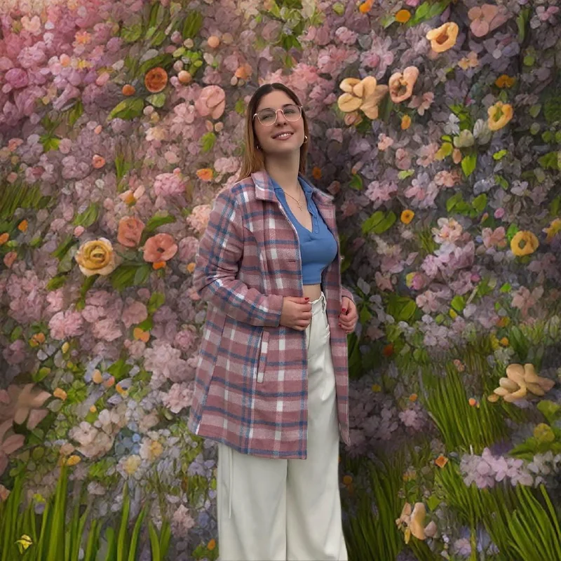 Blush Meadow Plaid Coat