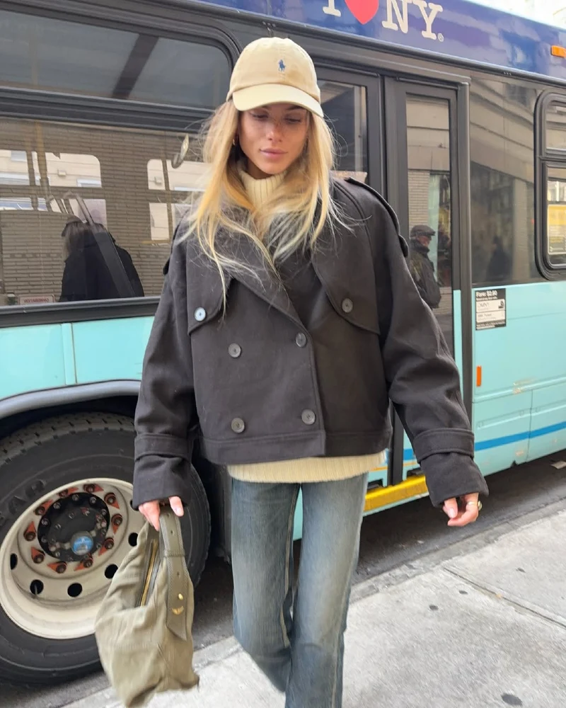 Cropped Double-Breasted Jacket