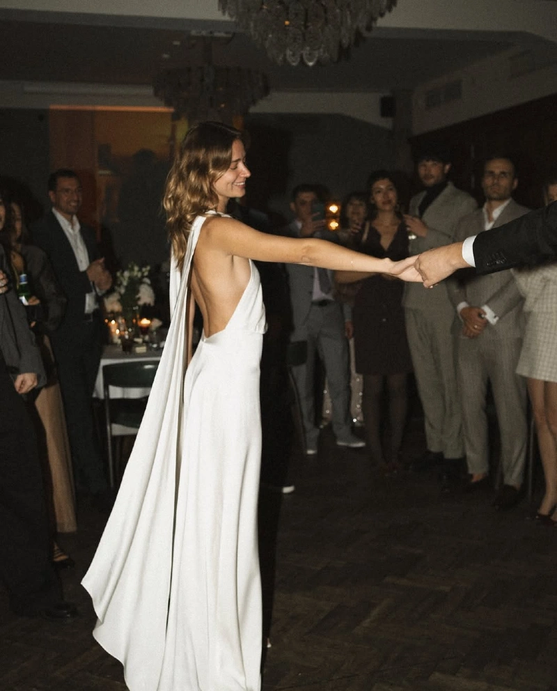 Draped Halter Bridal Gown