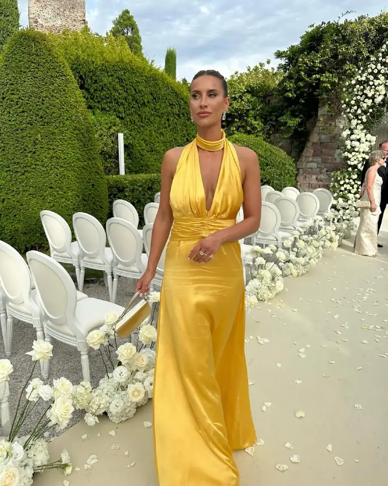 Golden Goddess Halter Gown