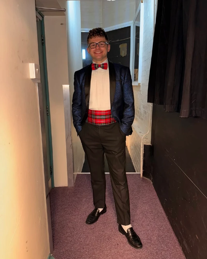 Navy and Tartan Scottish-Inspired Formal