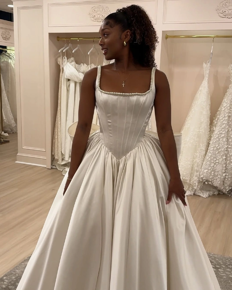 Pearlescent Satin Ballgown