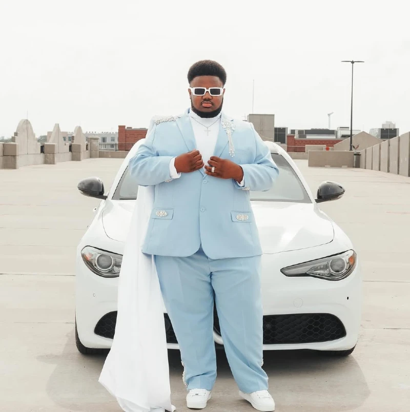 Sky Blue Cape Suit