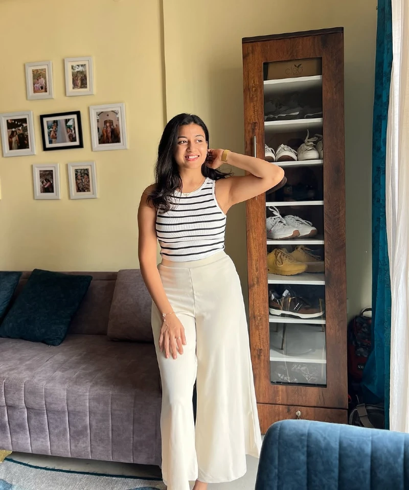 Striped Elegance Sleeveless Top & Flowy Wide-Leg Trousers