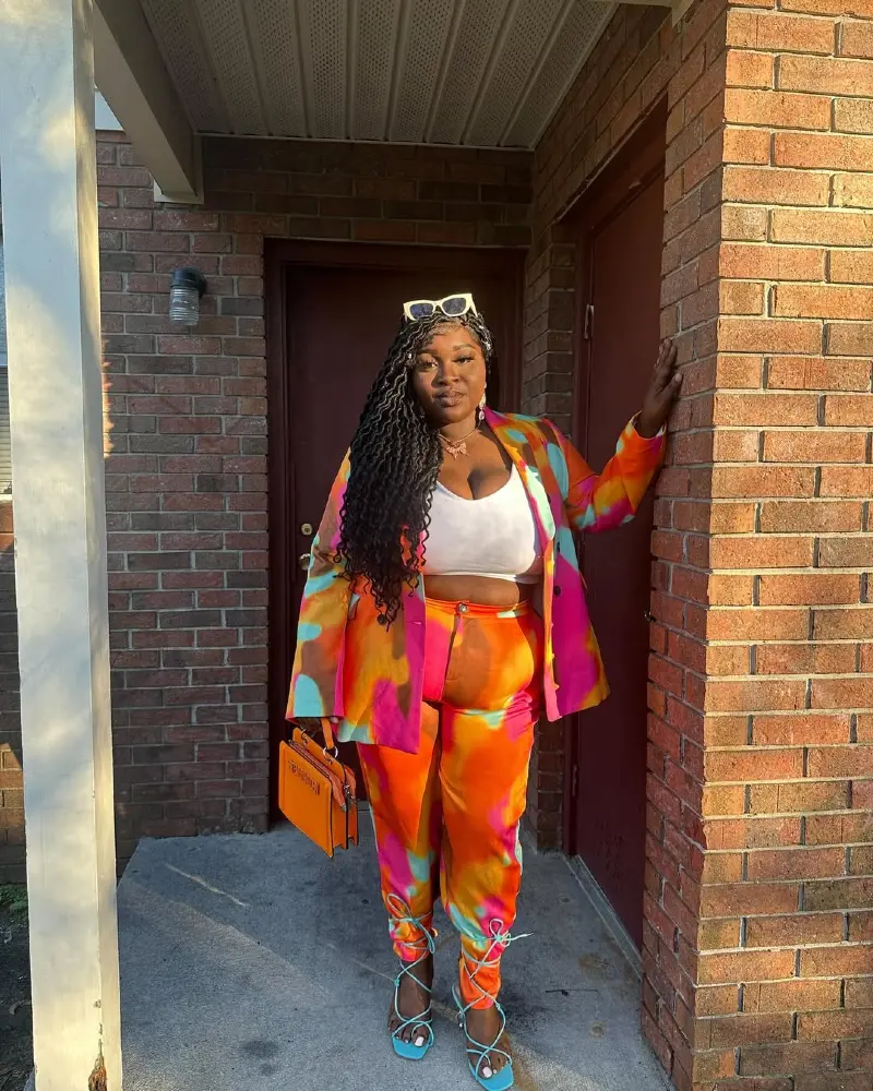 Vibrant Tie-Dye Power Suit